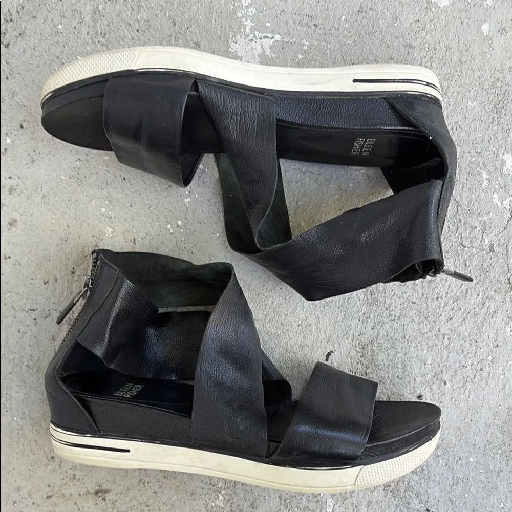Eileen Fisher tumbled leather sneakers
